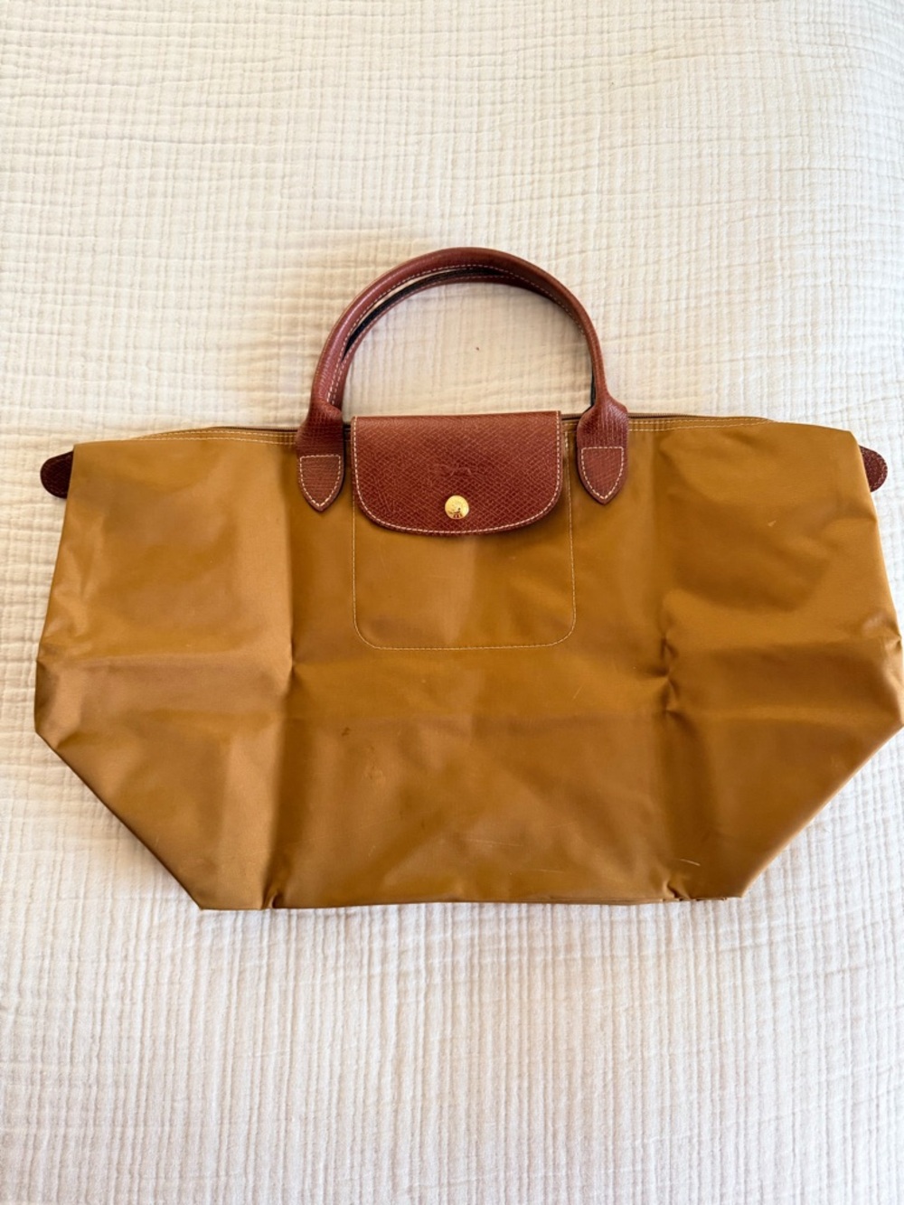 Longchamp Le Pliage Original Medium Tote in fawn/gold - Picture 4 of 10